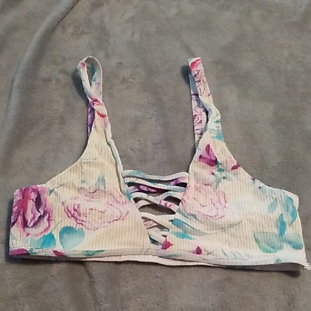 SPRING SALE Floral Bralette with Strappy Back